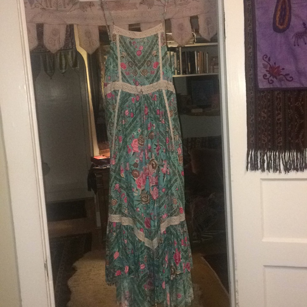 Spell Designs Babushka Midi Dress Turquoise, Small